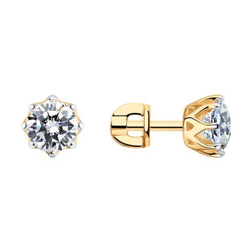 Серьги из золочёного серебра с фианитами (Арт.93022375)