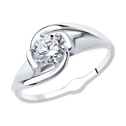 Кольцо из серебра с фианитом (Арт.94-110-00653-1)