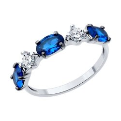 Кольцо из серебра с фианитами (Арт.94014063)