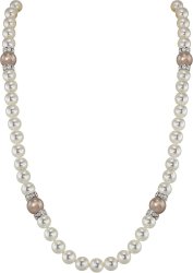 Ожерелье из серебра с жемчугом и кристаллом swarovski (Арт.102l-sr5-1-9)