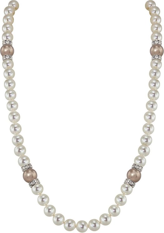 Ожерелье из серебра с жемчугом и кристаллом swarovski (Арт.102l-sr5-1-9)