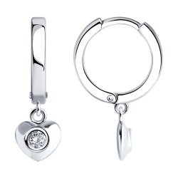 Серьги из серебра с фианитами (Арт.94026627)