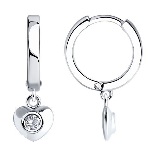 Серьги из серебра с фианитами (Арт.94026627)