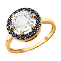 Кольцо золотое пробы 585 с горным хрусталем (Арт.51-310-02966-1)