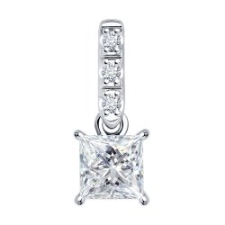 Подвеска из белого золота с бриллиантом выращенным и рубином (Арт.52-230-02599-1)