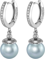Серьги из серебра с жемчугом и кристаллом swarovski (Арт.aas-4-b-10-27-s)