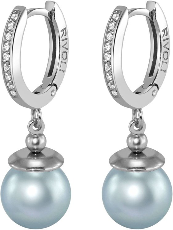 Серьги из серебра с жемчугом и кристаллом swarovski (Арт.aas-4-b-10-27-s)