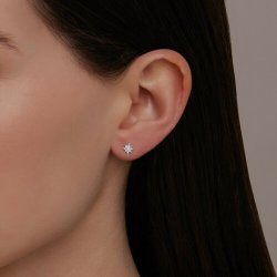 Серьга из белого золота с бриллиантами (Арт.1170025-3)