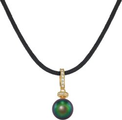 Кулон из серебра с жемчугом и кристаллом swarovski (Арт.abp-2-10-25-g)