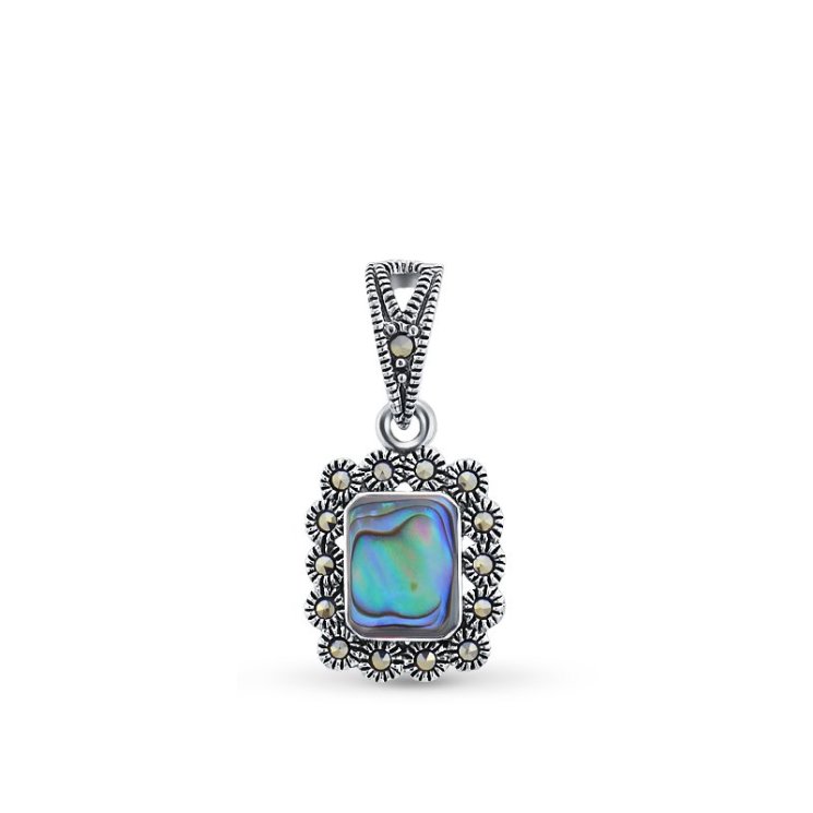Подвеска Серебряные крылья (Арт.230013-297e-39_perlamutr_markazit)