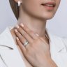 Кольцо из серебра с эмалью с фианитами (Арт.94012173)