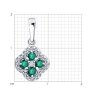 Подвеска из серебра с изумрудами и фианитами (Арт.63030000)