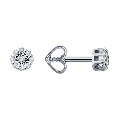 Серьги из белого золота с бриллиантами (Арт.52-222-02061-1)