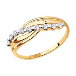 Кольцо из золота с фианитами (Арт.019037)