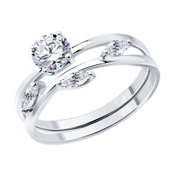 Кольцо из серебра с фианитами (Арт.94013726)