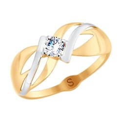 Кольцо из золота с фианитом (Арт.017988-4)