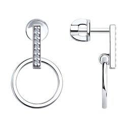 Серьги из серебра с фианитами (Арт.94023040)