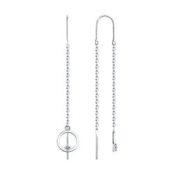 Серьги из серебра с фианитами (Арт.94025983)