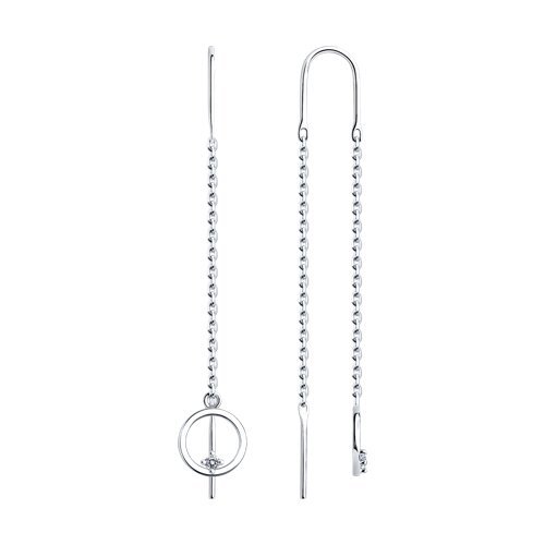 Серьги из серебра с фианитами (Арт.94025983)