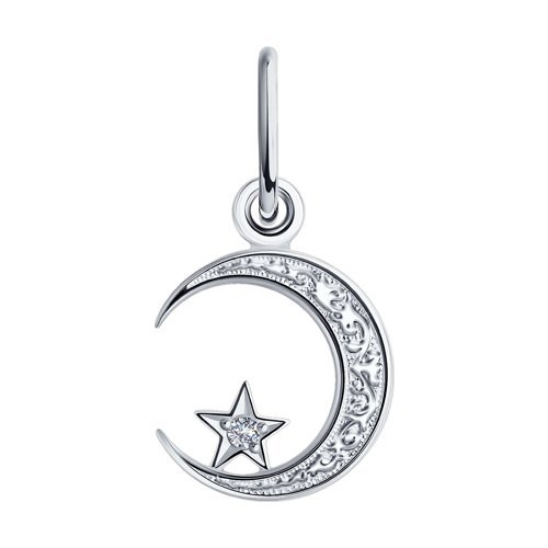 Подвеска мусульманская из серебра с фианитом (Арт.94030018)