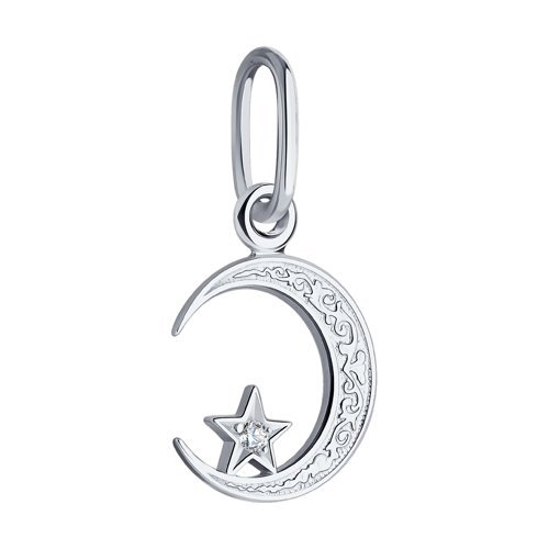 Подвеска мусульманская из серебра с фианитом (Арт.94030018)