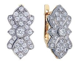 Серьги из золота с бриллиантом Русские Самоцветы (Арт.00125)