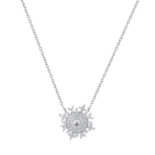 Ожерелье серебряное с фианитами «Снежная Королева» Fresh Jewelry (арт.CZ-N02914-X-W-W-X-W)