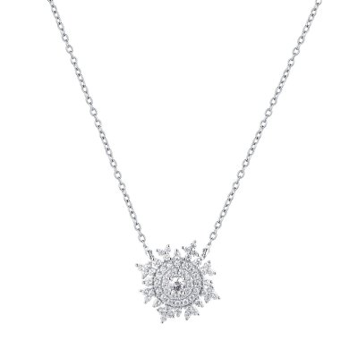 Ожерелье из серебра с фианитом (Арт.cz-n02914-x-w-w-x-w)