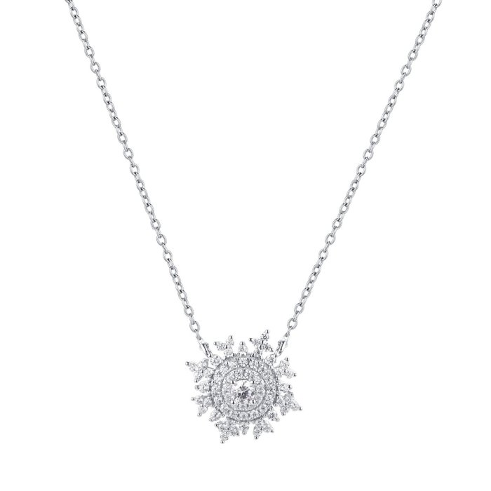 Ожерелье из серебра с фианитом (Арт.cz-n02914-x-w-w-x-w)