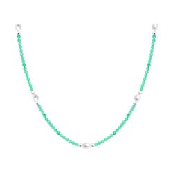 Колье из серебра с жемчугом и агатами (Арт.92070117)