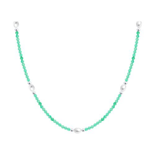 Колье из серебра с жемчугом и агатами (Арт.92070117) Колье из серебра с жемчугом и агатами (Арт.92070117)