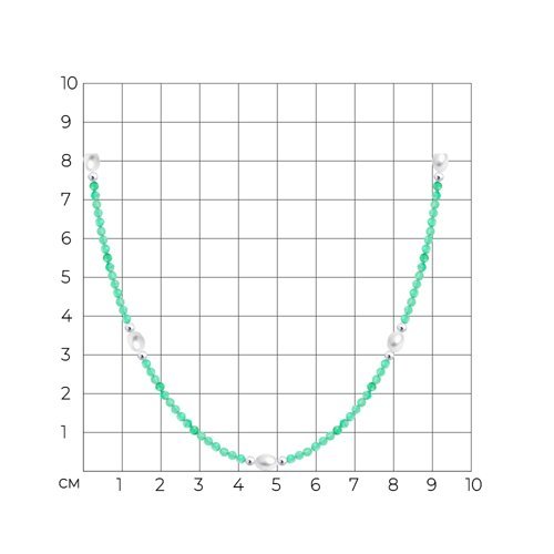 Колье из серебра с жемчугом и агатами (Арт.92070117)