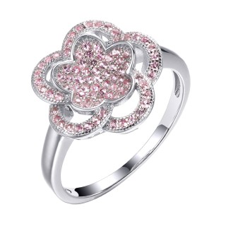 Кольцо серебряное с фианитами «Flower Blossom» Fresh Jewelry (арт.MP-R03294-X-W-X-X-RC)