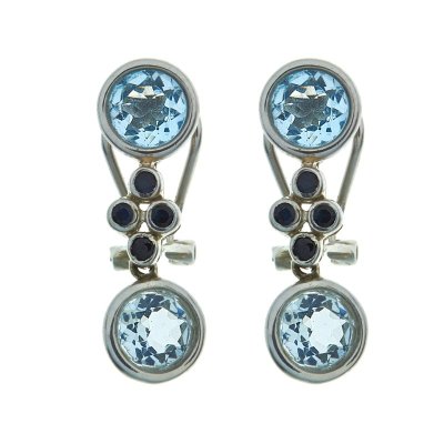 Серьги из серебра с топазом (Арт.rb-e00823-x-w-bu-x-bl)