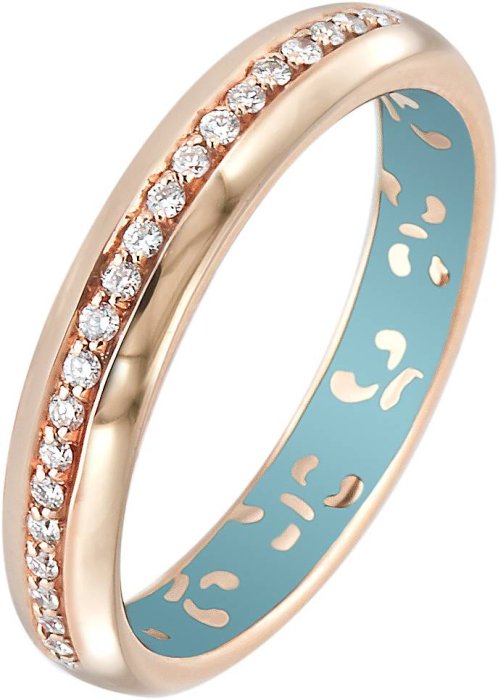 Кольцо из золота с бриллиантом и эмалью (Арт.k4hl17pg)