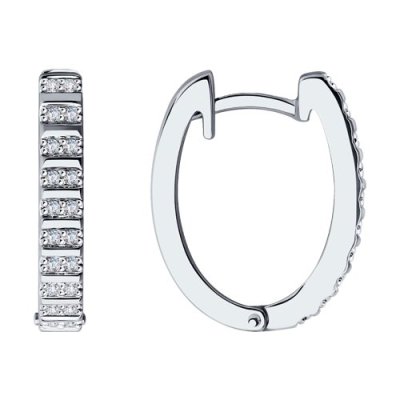 Серьги из белого золота с бриллиантами (Арт.1021779-3)