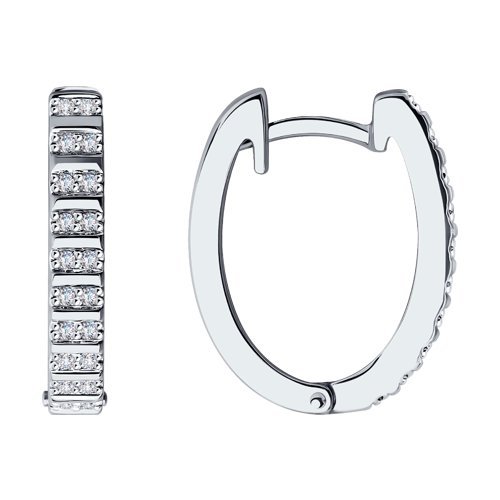 Серьги из белого золота с бриллиантами (Арт.1021779-3)