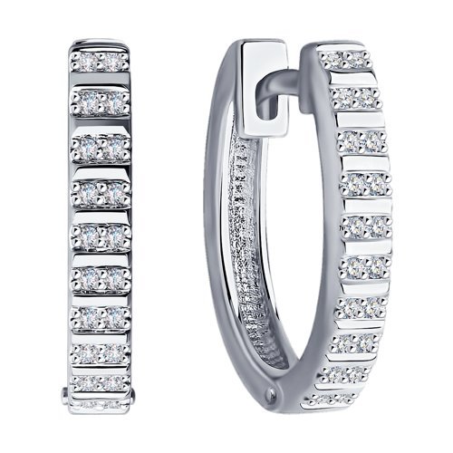 Серьги из белого золота с бриллиантами (Арт.1021779-3)