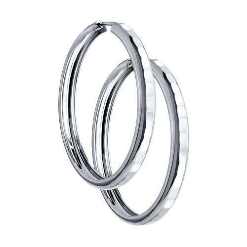 Серьги конго из серебра с алмазной гранью (Арт.94140065)