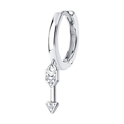 Серьга из серебра с фианитами (Арт.94170146)