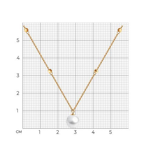 Колье золотое пробы 585 с жемчугом (Арт.797071)