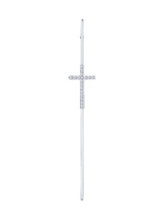 Серьга из серебра с фианитами «Минималистичный Крест» SOKOLOV (арт.94-127-00266-1)