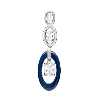 Кулон из серебра с кварцем и керамикой (Арт.tc-p00069-vl-w-w-x-w)