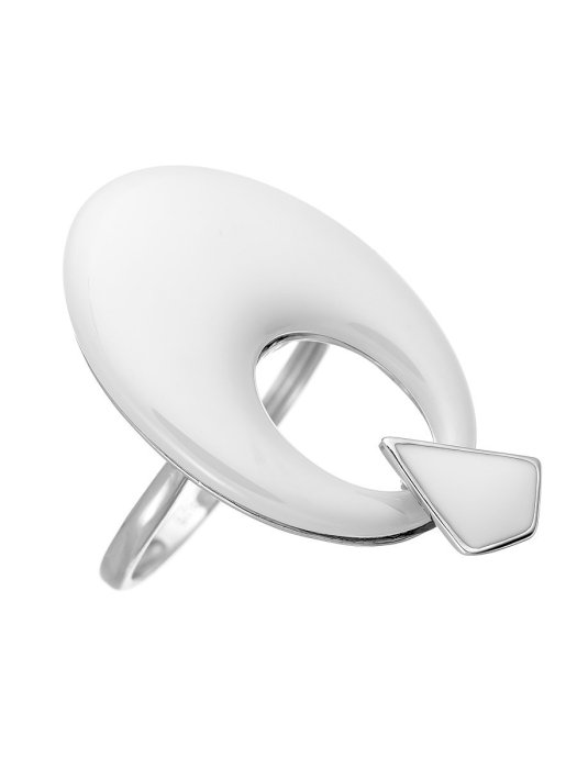 Кольцо из серебра с керамикой и эмалью (Арт.tc-r01116-w-w-x-w-x)