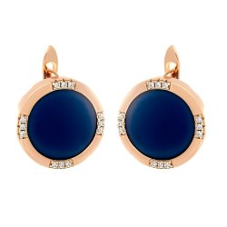 Серьги из серебра с керамикой и куб. цирконием (Арт.tm-e00378-vl-g-x-x-w)