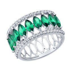 Кольцо из серебра с ситаллами (Арт.94-310-02192-2)