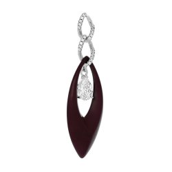 Кулон из серебра с керамикой и куб. цирконием (Арт.tm-p00874-br-w-w-x-w)