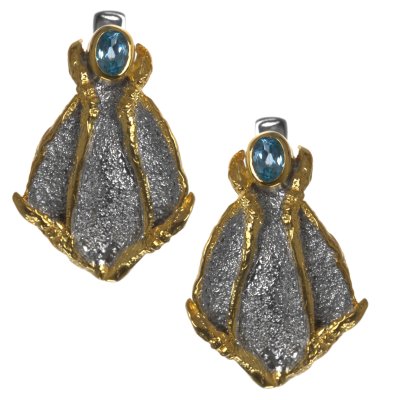 Серебряные серьги BEAVERS с топазом 2106t