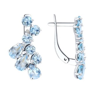 Серьги из серебра с топазами «Ледяной каскад» Соколов (арт.92020006)