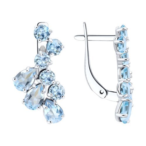 Серьги из серебра с топазами (Арт.92020006)